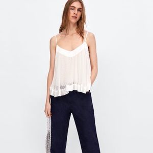 Zara dot pleated top